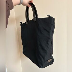 Large Prada Nylon Logo Tote Bag Purse